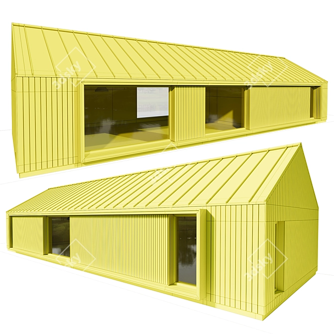 Mini Home Model with Doors 3D model image 5