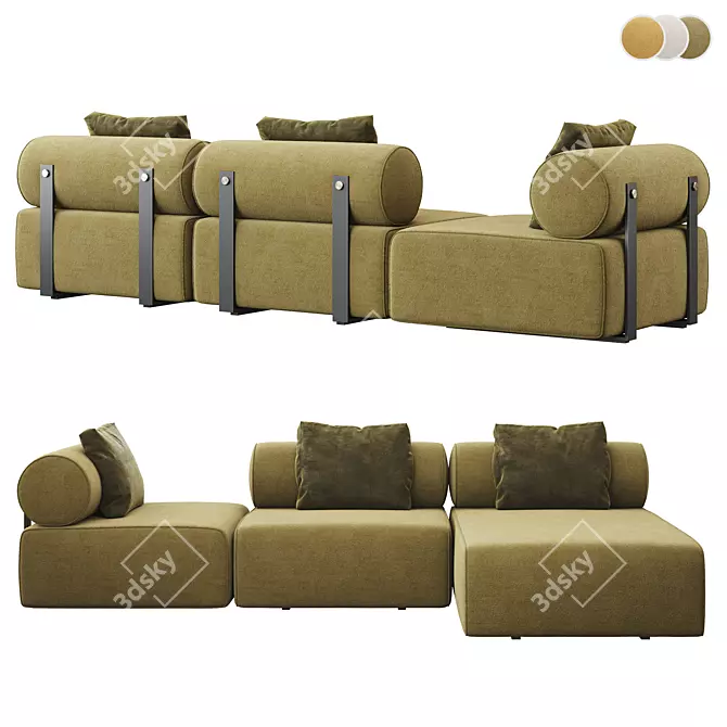 Elegant Domkapa Shinto Sofa Set 3D model image 6