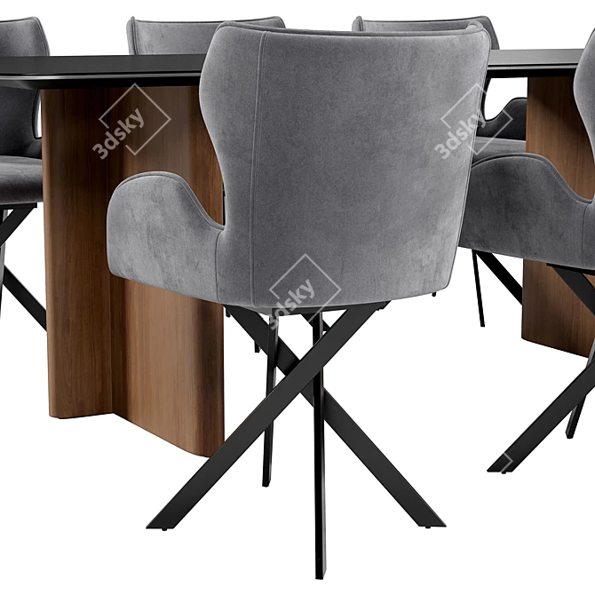 Elegant Dining Chair & Table 3D model image 4