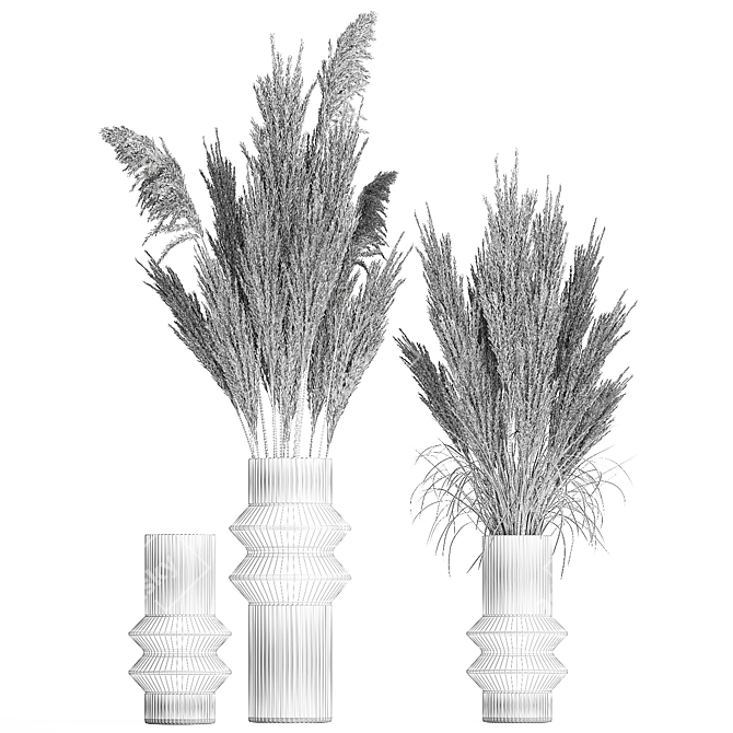 RILLA VASE Dry Flower Bouquet 3D model image 7