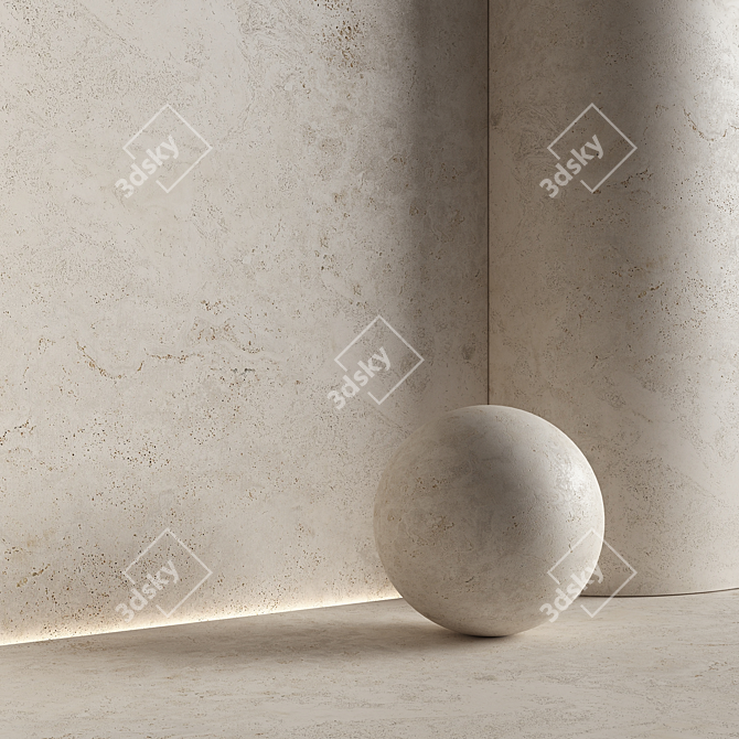 Travertine Stone Material 3D Model 3D model image 2