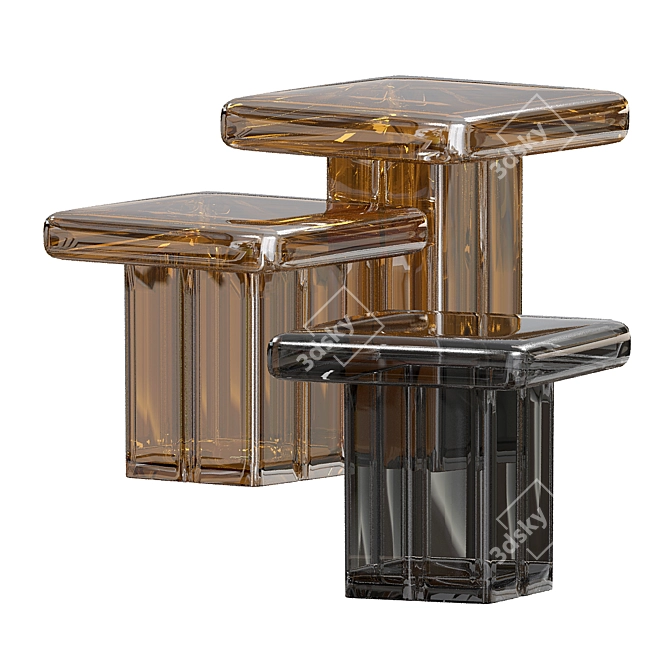 Murano Glass Coffee Table Tau 3D model image 2