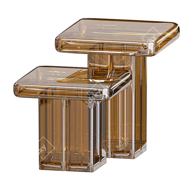 Murano Glass Coffee Table Tau 3D model image 3