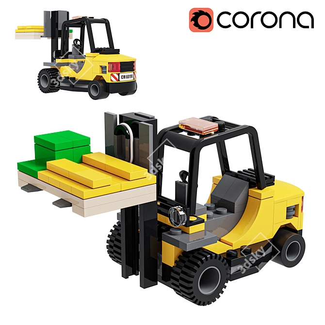 Lego Forklift Truck 3D Model 3D model image 1