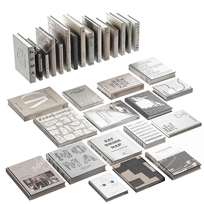 3D Book Set Renders Bundle 3D model image 1