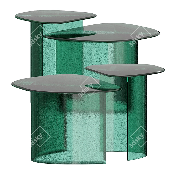 Sleek Glass Coffee Table "ONNO 3D model image 1