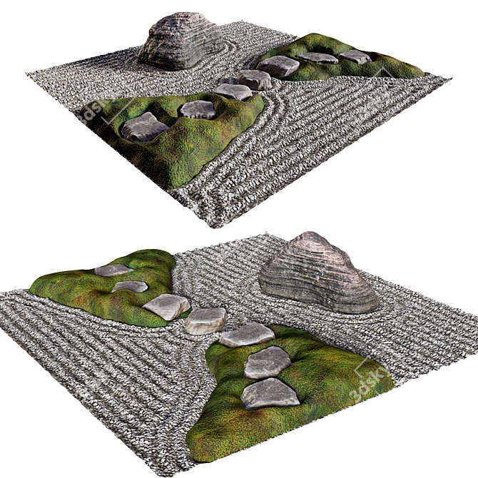 Japanese Zen Garden Rock 05 3D model image 4