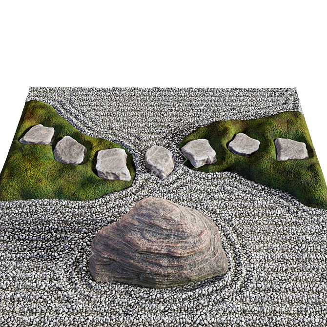 Japanese Zen Garden Rock 05 3D model image 5