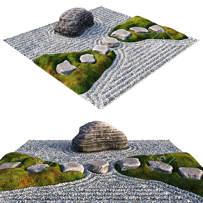 Japanese Zen Garden Rock 05 3D model image 8