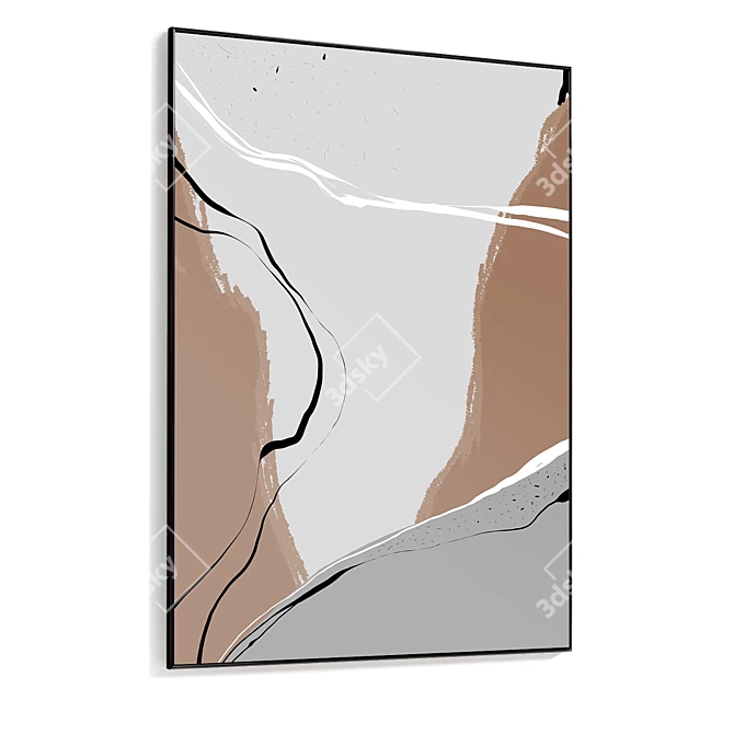 Plaster Texture Dual Photo Frame 3D model image 3