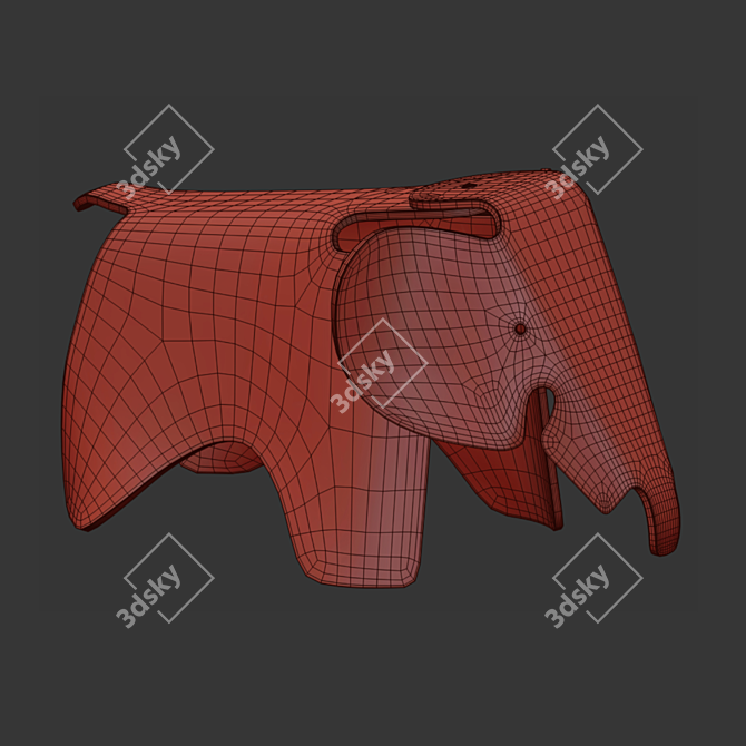 Modern Eames Elephant Chair Replica 3D model image 3