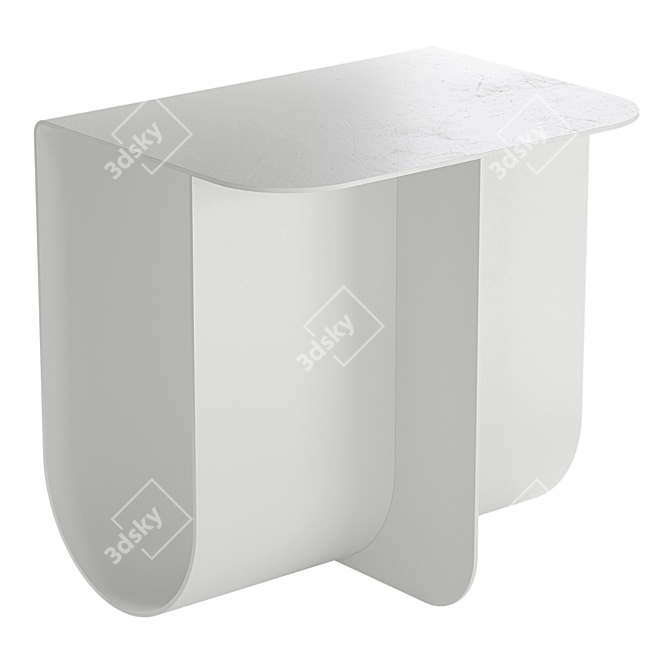 Modern White Side Table 3D model image 2