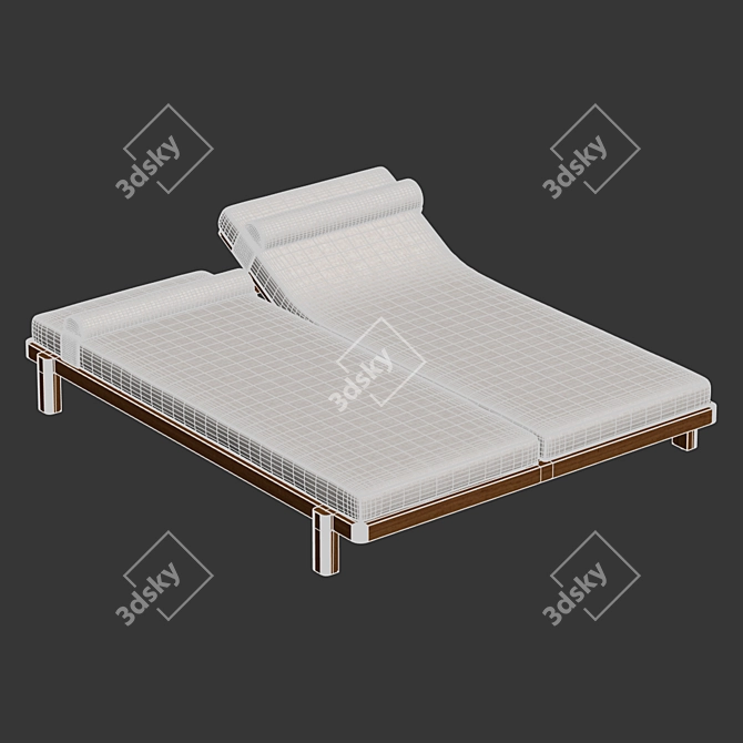 Seamless Double Sunbed 3D Model 3D model image 5