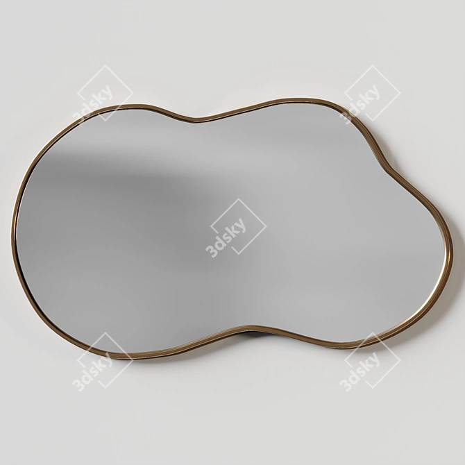 Wave Cloud Asymmetrical Wall Mirror 3D model image 2