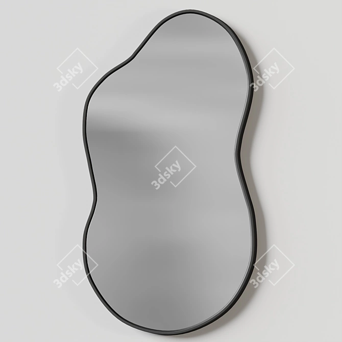 Wave Cloud Asymmetrical Wall Mirror 3D model image 3