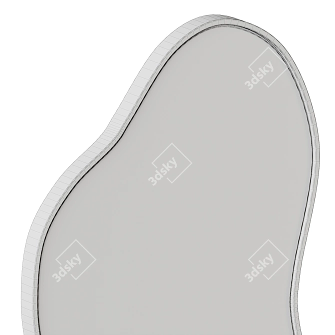 Wave Cloud Asymmetrical Wall Mirror 3D model image 6