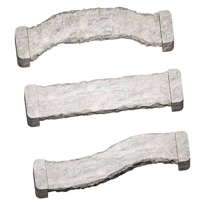 Stone Park Bench 2000mm Corona 3D model image 2