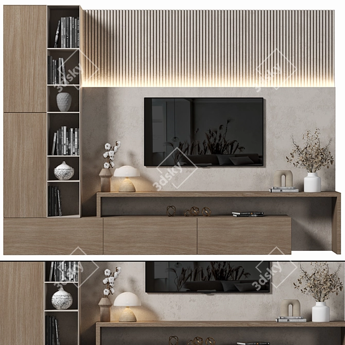 Modern TV Wall 126 Stand 3D model image 4