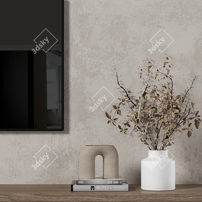 Modern TV Wall 126 Stand 3D model image 1