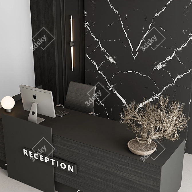 Modern Reception Desk Office Set 3D model image 3