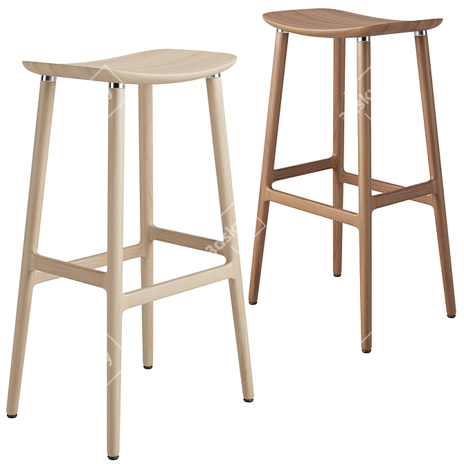 Elegant Naru Bar Stool 3D model image 2