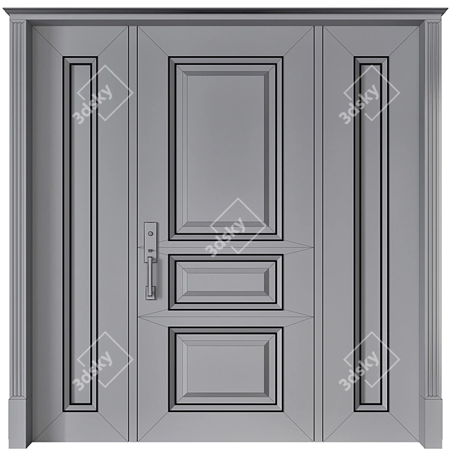 Luxury Entrance Door Design Collection 3D model image 4