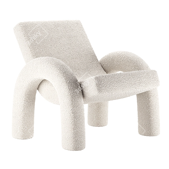 Elegant ARCO Lounge Chair: Dusty Deco 3D model image 2