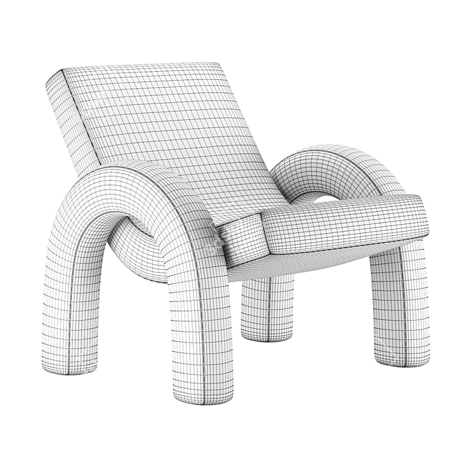 Elegant ARCO Lounge Chair: Dusty Deco 3D model image 5