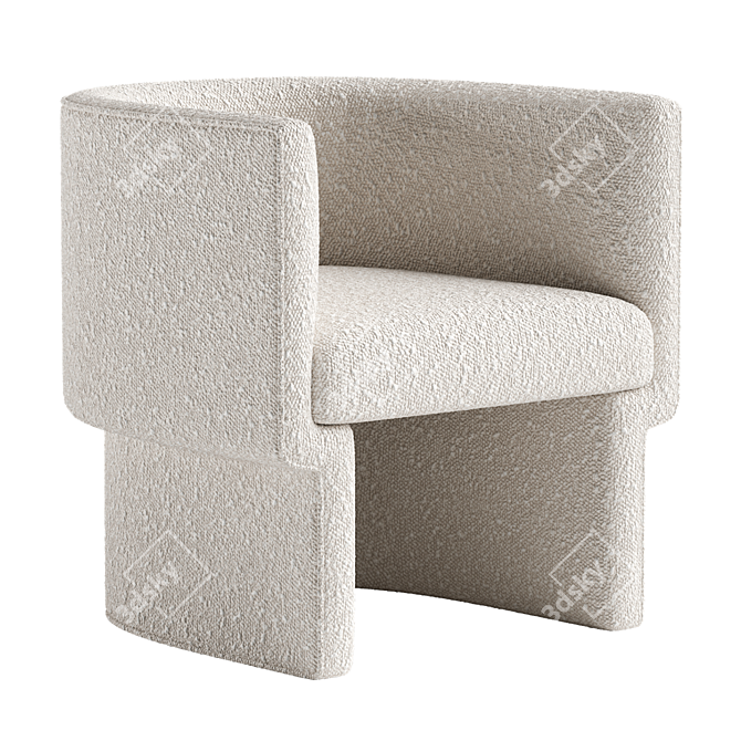 Milan Boucle Occasional Chair: Modern Elegance 3D model image 1