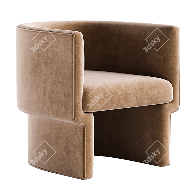 Milan Boucle Occasional Chair: Modern Elegance 3D model image 2