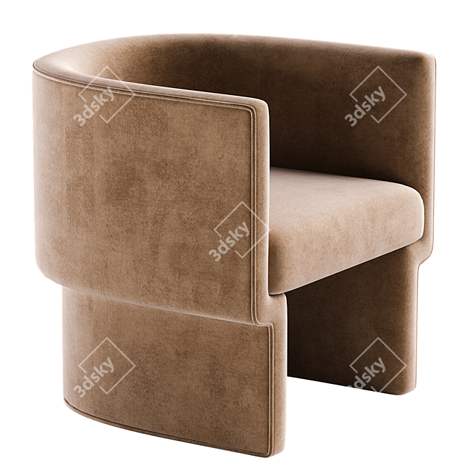 Milan Boucle Occasional Chair: Modern Elegance 3D model image 3