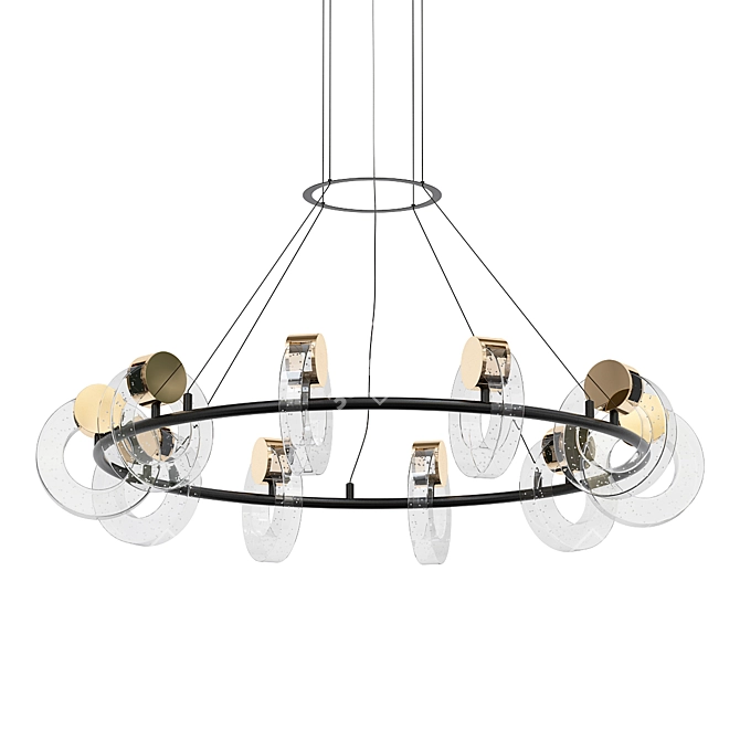 Ring Glass Chandelier Olympe 3D model image 1