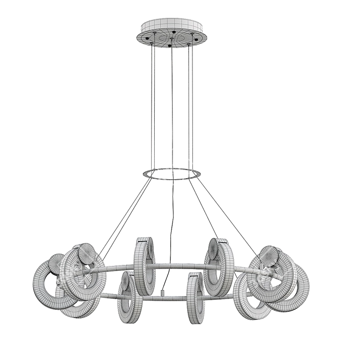 Ring Glass Chandelier Olympe 3D model image 3