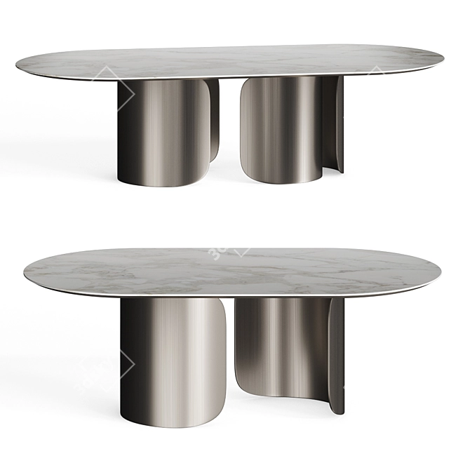 Modern Oscar Dining Table Set 3D model image 1