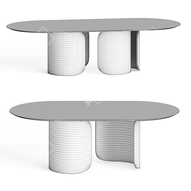 Modern Oscar Dining Table Set 3D model image 2