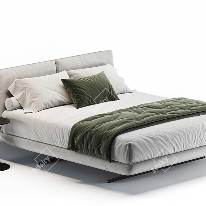 Modern Stylish Biggie Bed Frame 3D model image 3