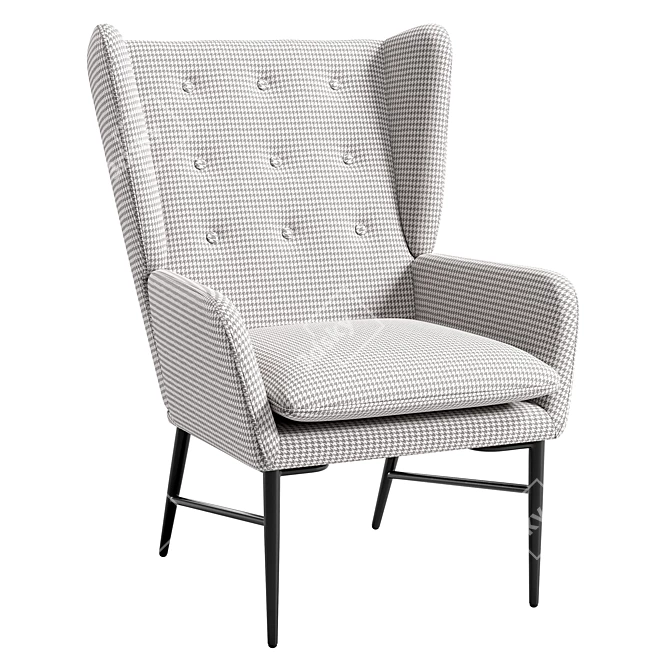 Modern Gray Mehjden Armchair 3D model image 1