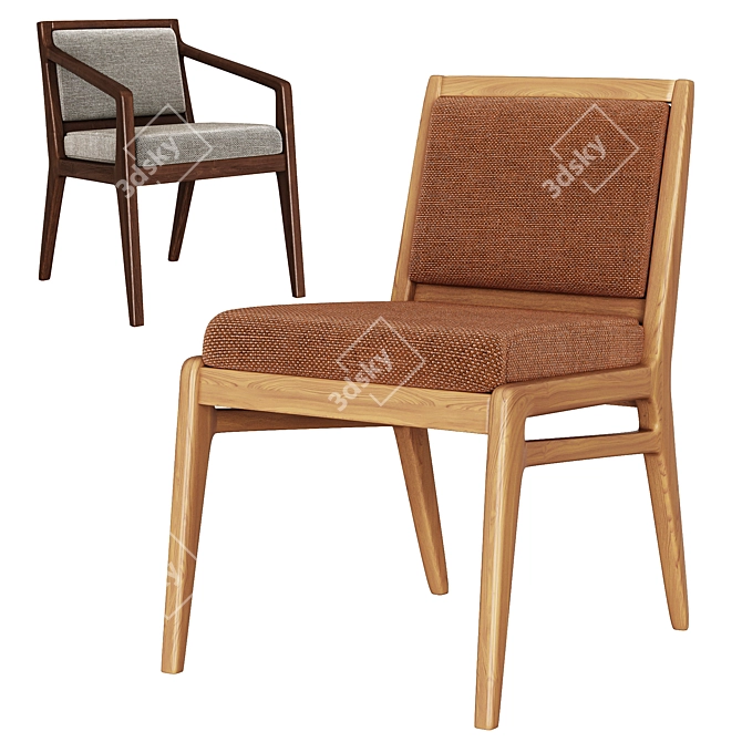 Modern Oslo Dining Chair Design 3D model image 1