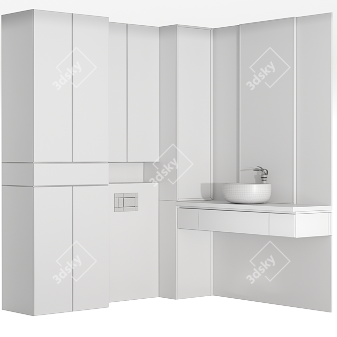 Modern Bathroom Furniture Set 3D model image 4