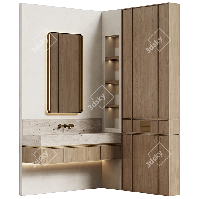 Modern Minimalist Bathroom Furniture 3D model image 1