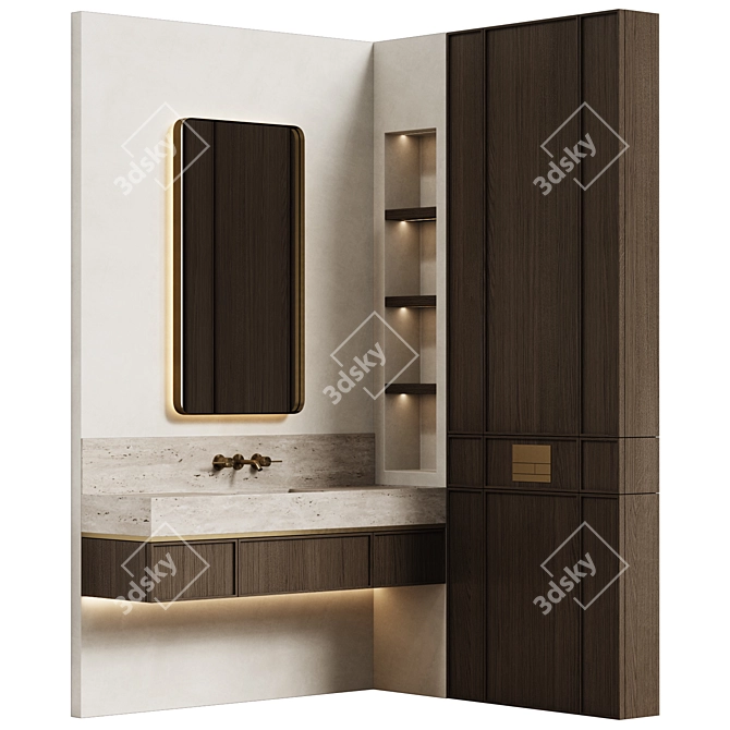 Modern Minimalist Bathroom Furniture 3D model image 2