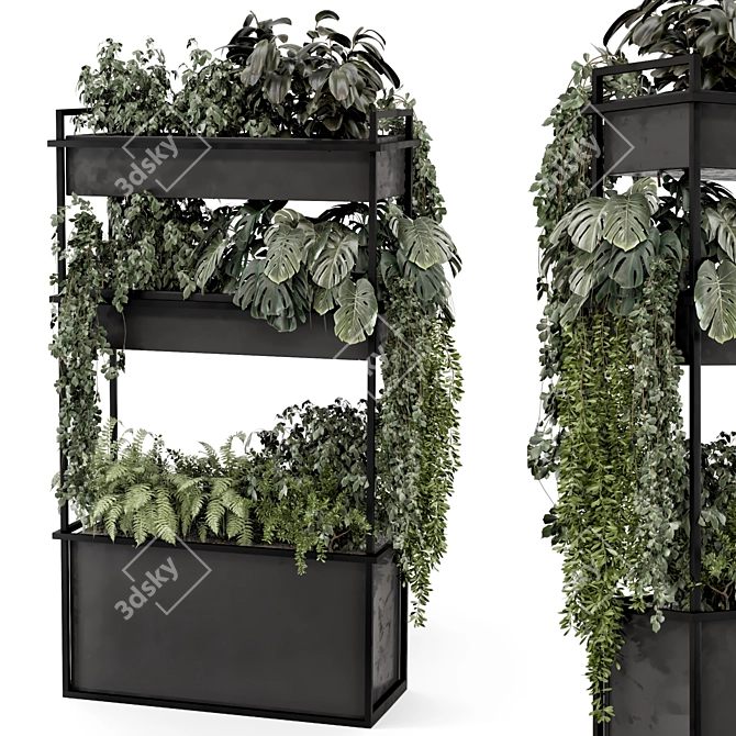 Metal Stand Indoor Hanging Plants 3D model image 2