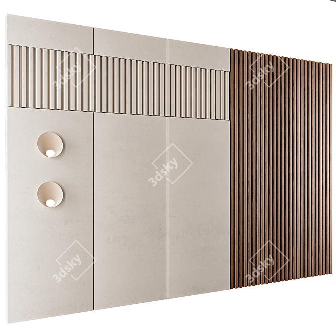 Modern 3D Headboard Panel Set 3D model image 2