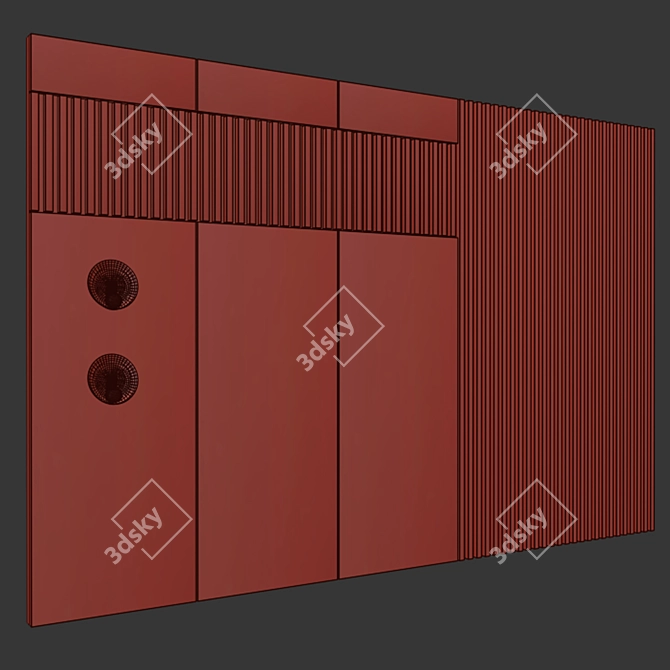 Modern 3D Headboard Panel Set 3D model image 3