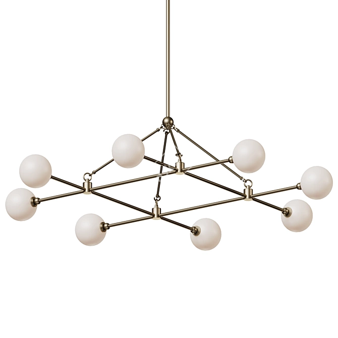 Elegant Andrews Chandelier with Murky Glass 3D model image 2