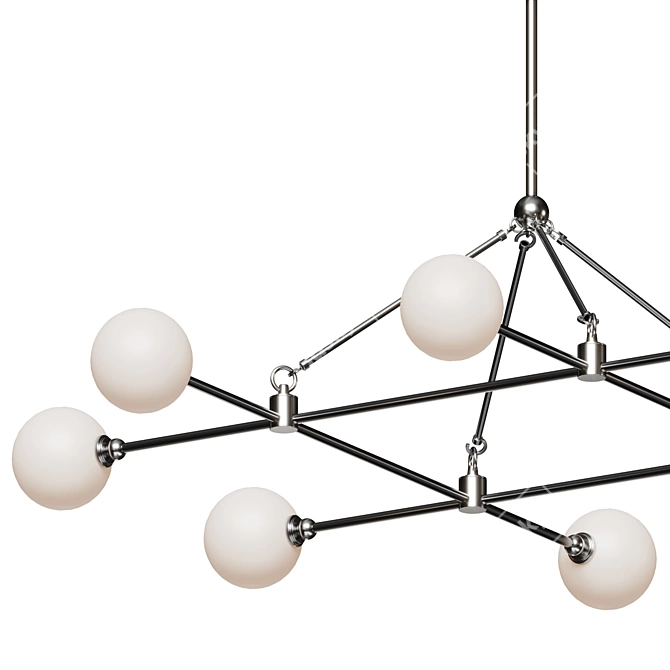 Elegant Andrews Chandelier with Murky Glass 3D model image 3