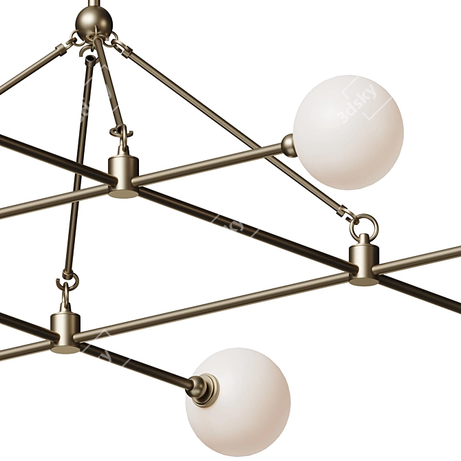 Elegant Andrews Chandelier with Murky Glass 3D model image 4