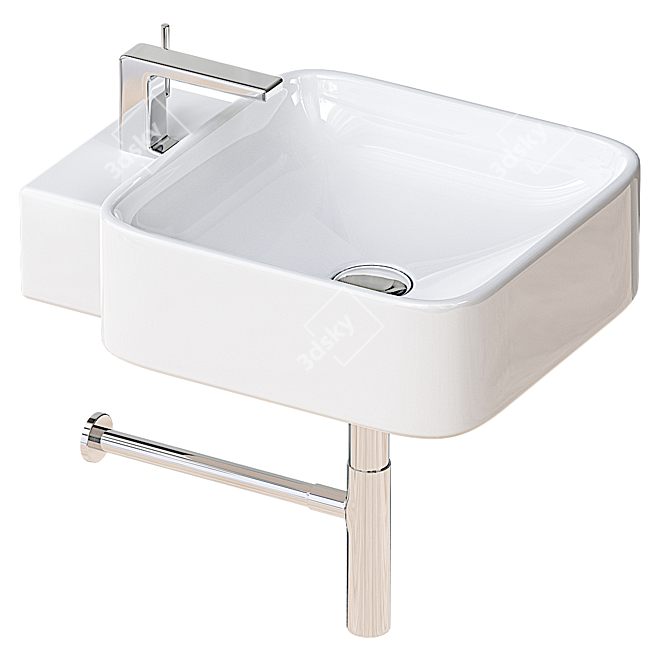 European Style Sink Basin Design 3D model image 1