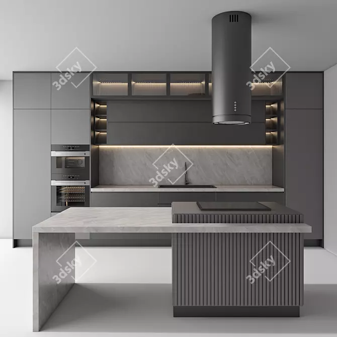 77 Modern Kitchen 3D Model 3D model image 1