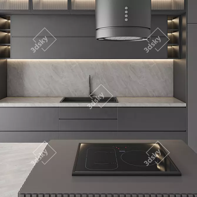 77 Modern Kitchen 3D Model 3D model image 3